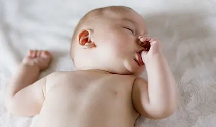 Baby sucking thumb