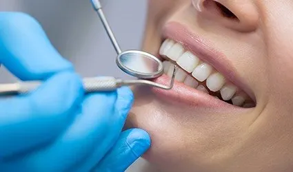 Closeup of smile during treatment
