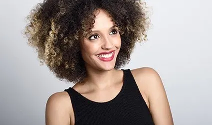 Woman with bright white smile