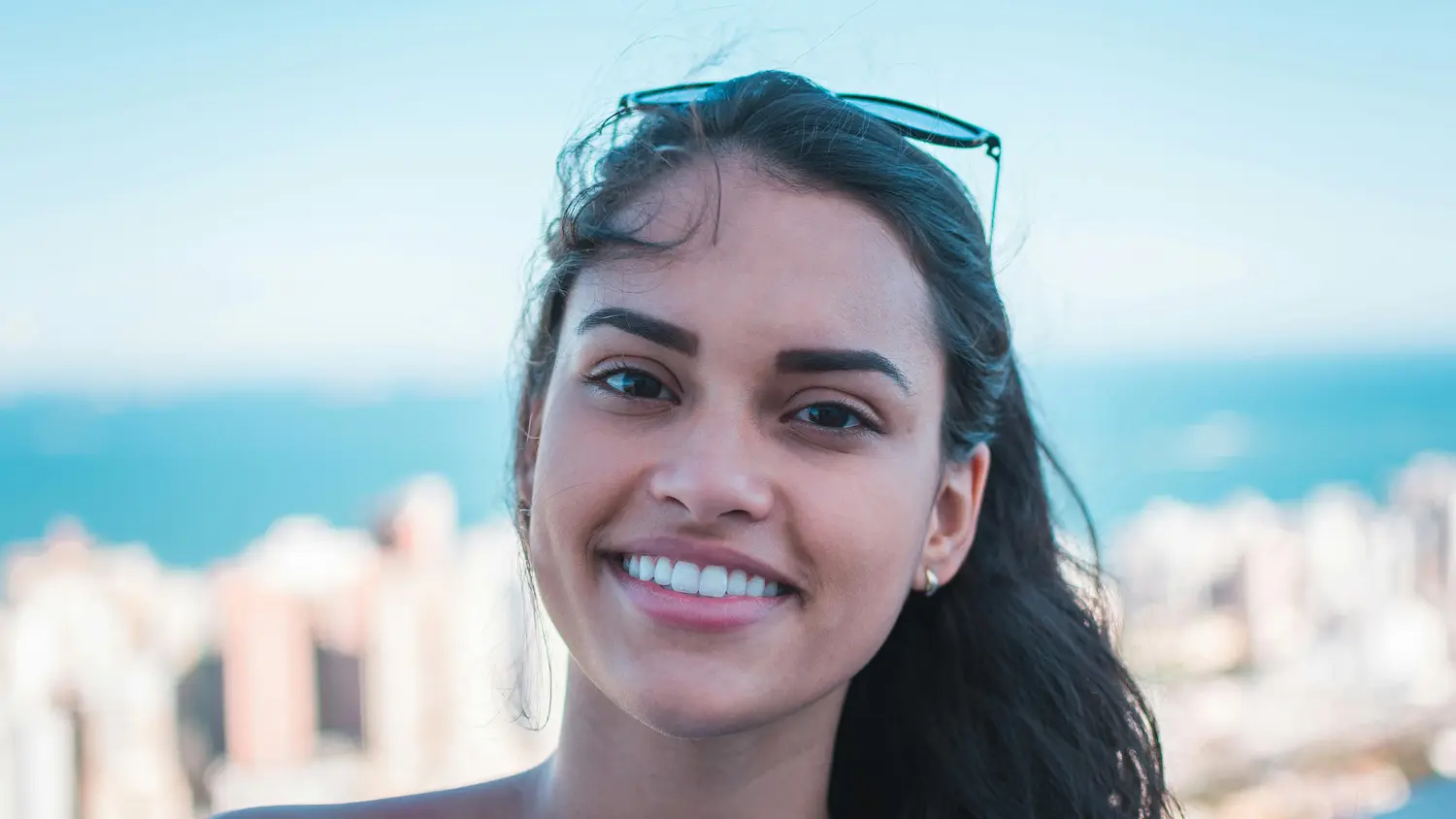 Smiling woman in dental chair